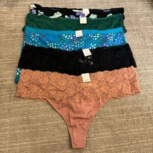 Auden 5 Pack Womens Plus Size Panties NWT 4X Boyshorts Cheeky Lace